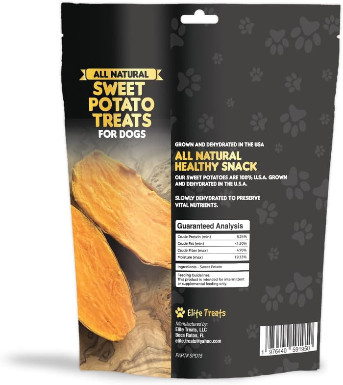 Elite Treats Sweet Potato Dog Treats USA Made Grain-Free 6 oz.