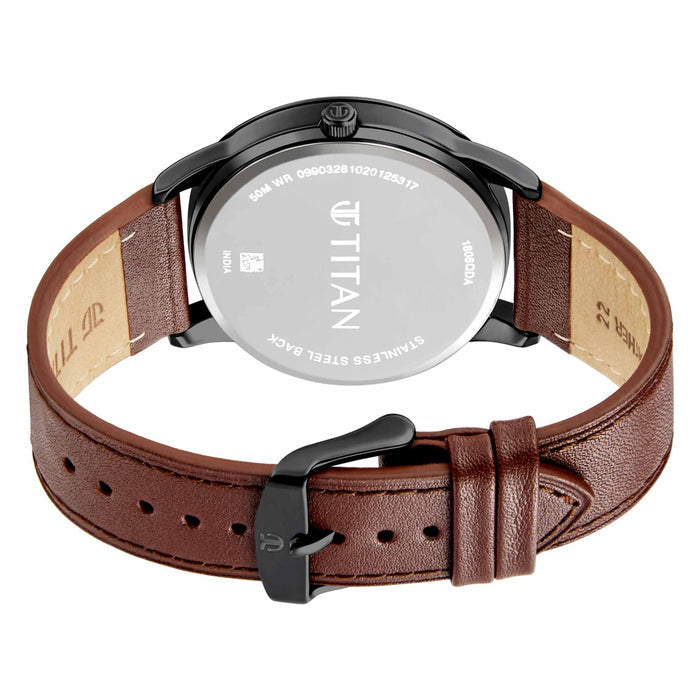 Elmnt Anthracite Dial Leather Strap Watch