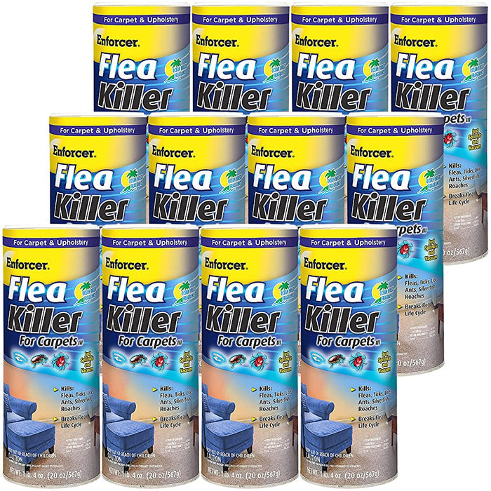 Enforcer Flea Killer For Carpets Multiple Insects Powder 20 oz. 12-Pack