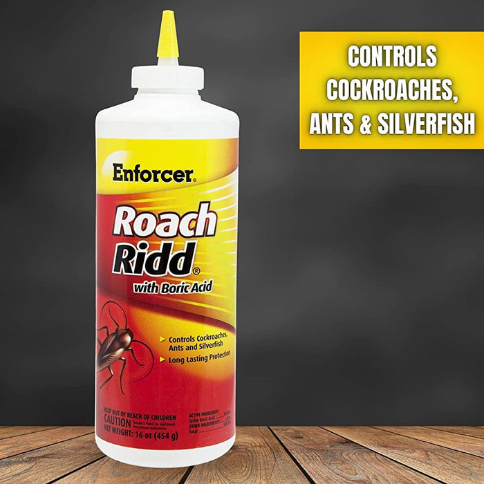 Enforcer Roach Ridd with Boric Acid 16 oz Roach Ant Silverfish Killer Powder 2-Pack