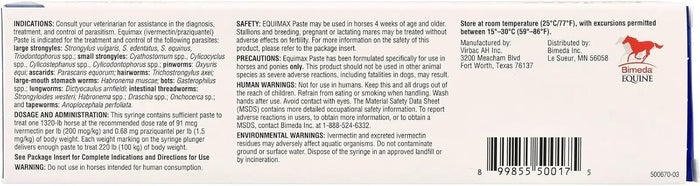 Equimax Horse Wormer Tapes and All Major Parasites 1 Tube