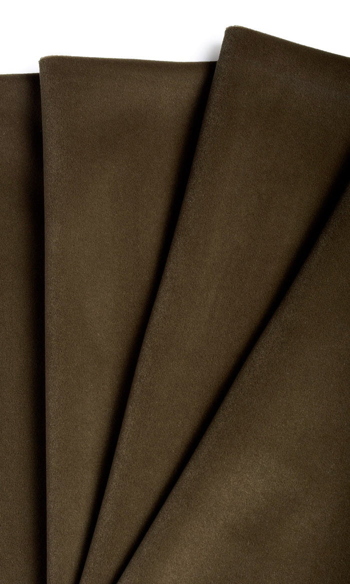 Velvet Fabric Material By the Metre (Cocoa Brown)