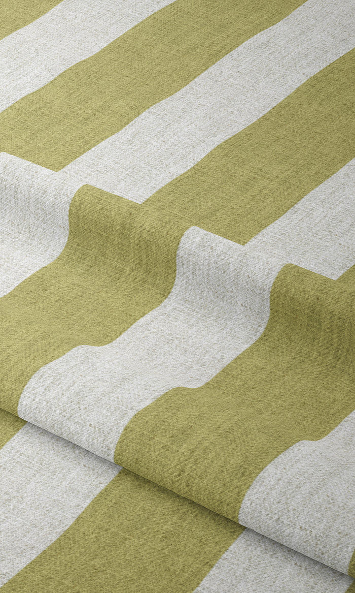 Striped Drapes for Living, Bedroom, Kitchen, Bathroom (Chartreuse Green/ White)