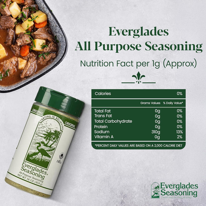 Everglades All Purpose Seasoning 16 oz. Southern Herbs & Spices Blend
