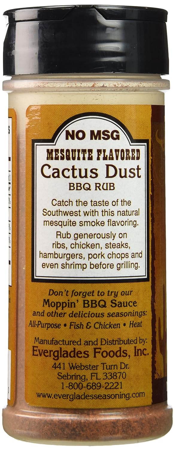 Everglades Cactus Dust BBQ Rub 6 oz. Mesquite Caramelizing Blend Made in USA
