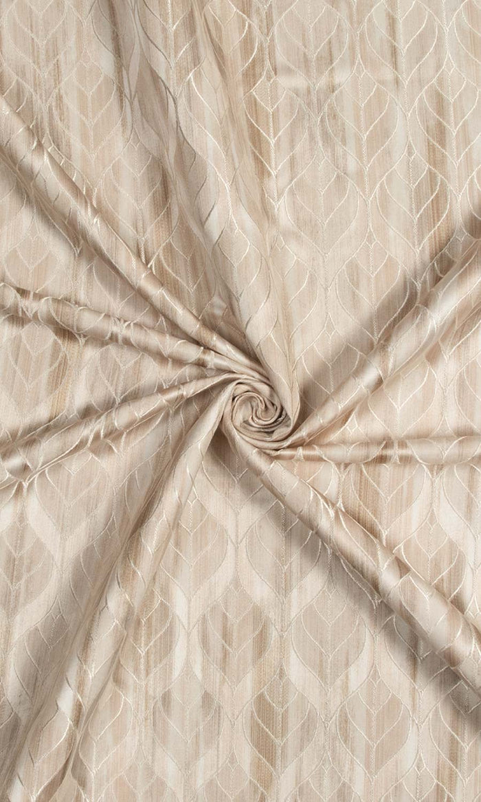 Petal Patterned Curtains for Living, Bedroom, Kitchen, Bathroom (Pale Beige/Brown)
