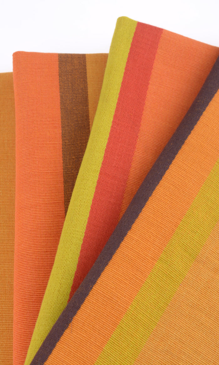 Cotton Pinch Pleat, Rod Pocket, Eyelet Curtains (Orange)