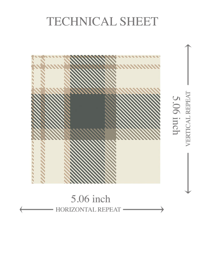 Neutral Geometric Plaid Checkered Kids Room Wallpaper (Charcoal Black/ Off-White/ Beige)