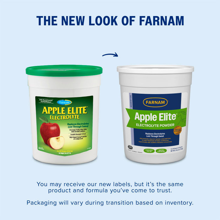 Farnam Apple Elite Electrolyte Powder for Horses Hydration Support Apple Flavor 5lb.