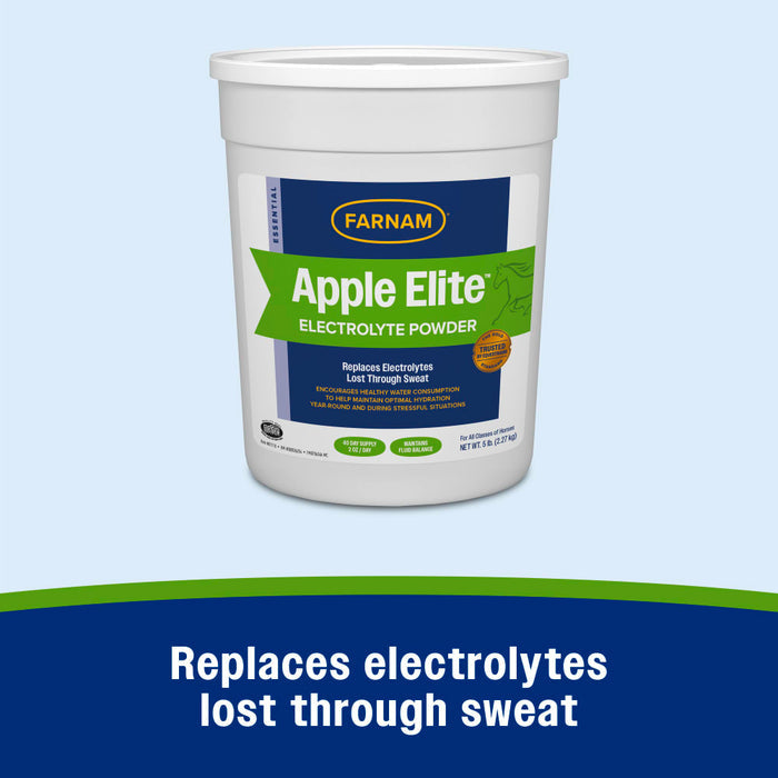 Farnam Apple Elite Electrolyte Powder for Horses Hydration Support Apple Flavor 5lb.