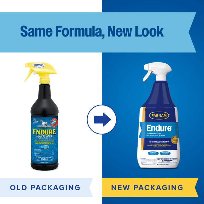 Farnam Endure Horse Fly Spray Sweatproof Extended Horse Protection 32 oz.