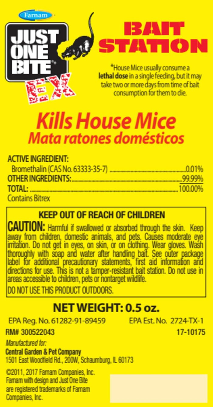 Farnam Just One Bite EX Bait Station 3-Pack Catches House Mice Bromethalin