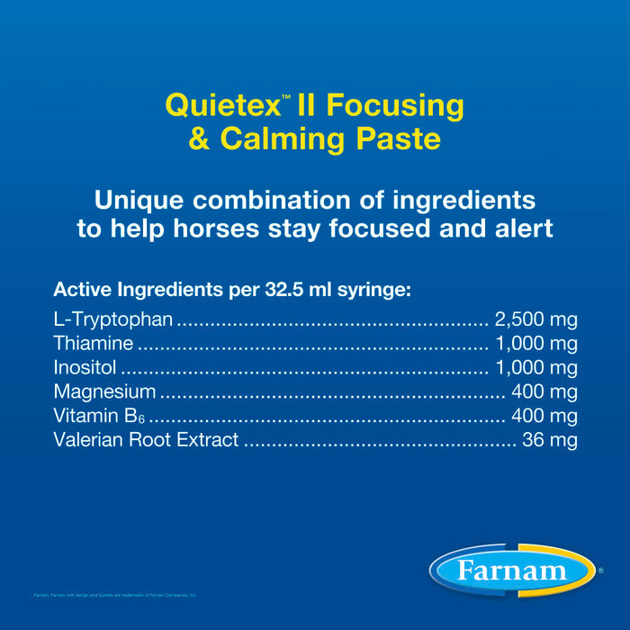 Farnam Quietex II Paste Focusing & Calming Pellets and Paste for Horses