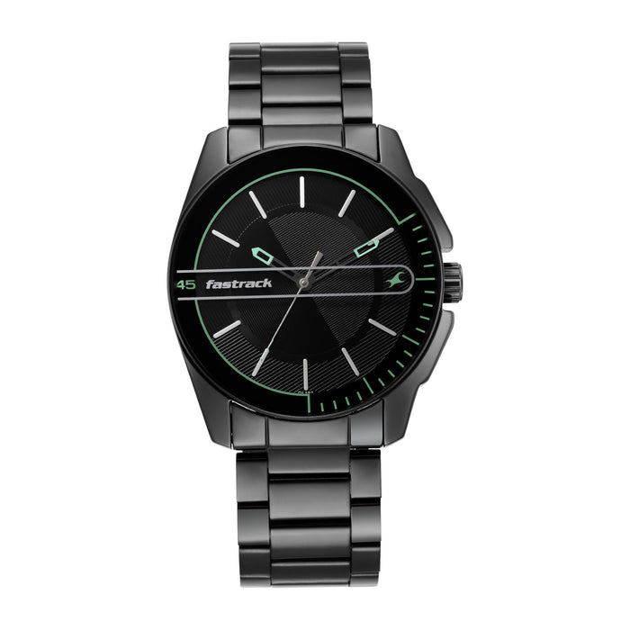 Fastrack Analog Black Dial Men's Watch-3089NM03, Black