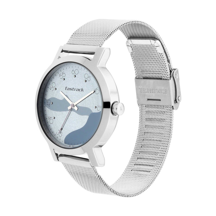 Fastrack Bare Basics Women's Analog Blue Dial Watch-6222SM02/NP6222SM02, Blue