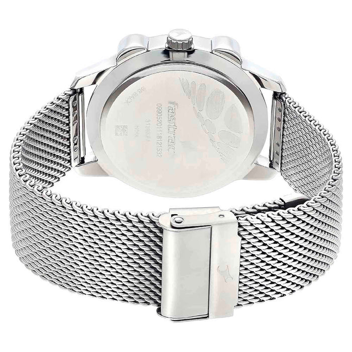 Fastrack Beige Dial Silver Stainless Steel Strap Watch 3188KM02