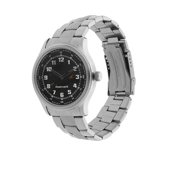 Fastrack Black Dial Analog Watch for Men 3001SM01