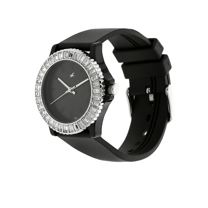 Fastrack Black Dial Analog Watch for Women 9827PP02