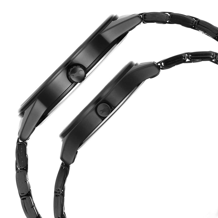 Fastrack Black Round Dial Black Strap Watch For Pair