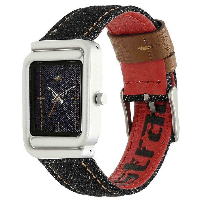 Fastrack Blue Dial Denim Strap Watch 6184SL01