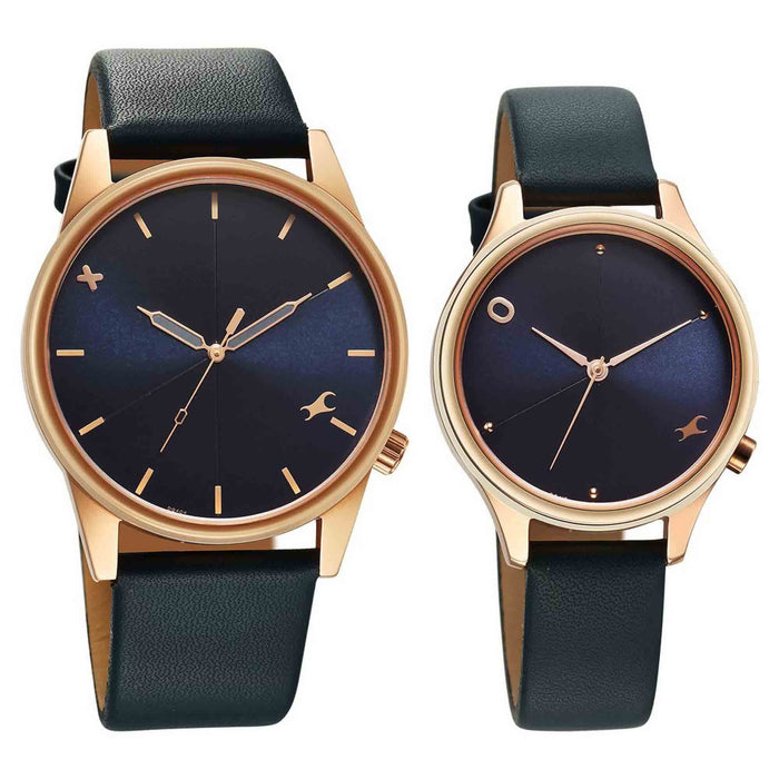 Fastrack Blue Round Dial Blue Strap Watch For Pair