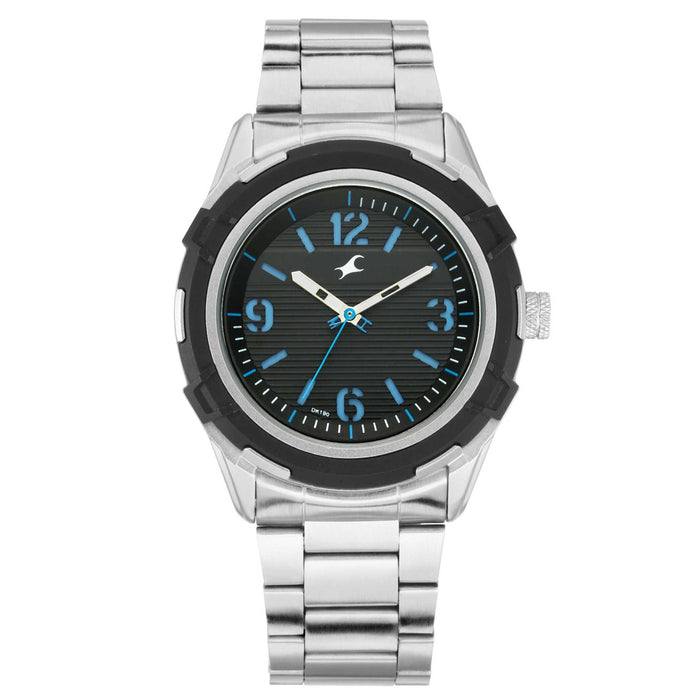 Fastrack FastFit Watch with Black Dial and Stainless Steel Strap 3225KM01