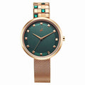 Fastrack Fleek Quartz Analog Green Dial Stainless Steel Strap Watch for Girls