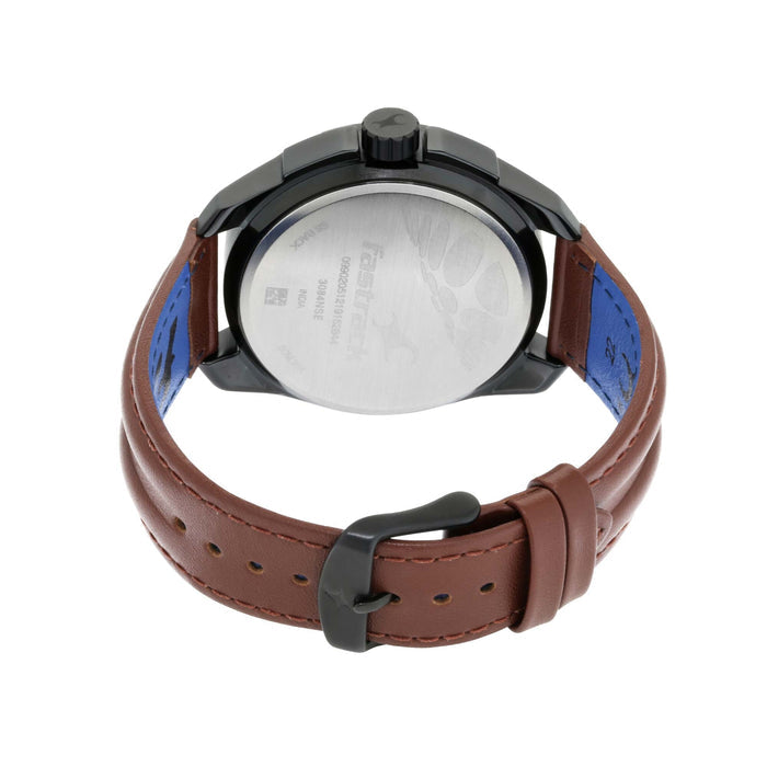 Fastrack Hitlist Quartz Analog White Dial Leather Strap Watch for Guys