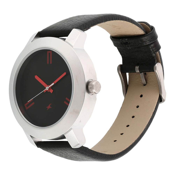 Fastrack Men's Quartz Watch with Analog Display and Leather Bracelet 3120SL02