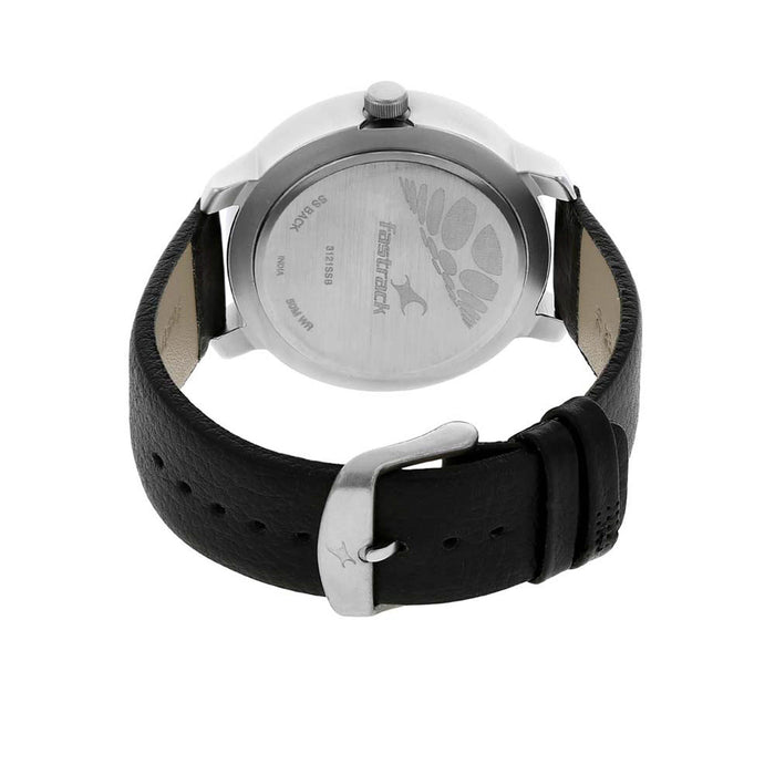 Fastrack Men's Quartz Watch with Analog Display and Leather Bracelet 3121SL02, Black, Modern