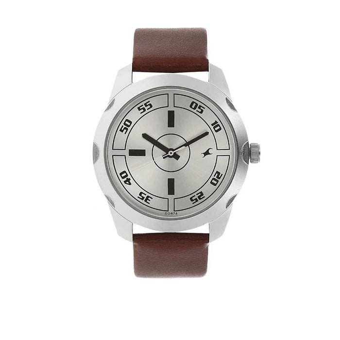 Fastrack Men's Quartz Watch with Analog Display and Leather Bracelet 3123SL02