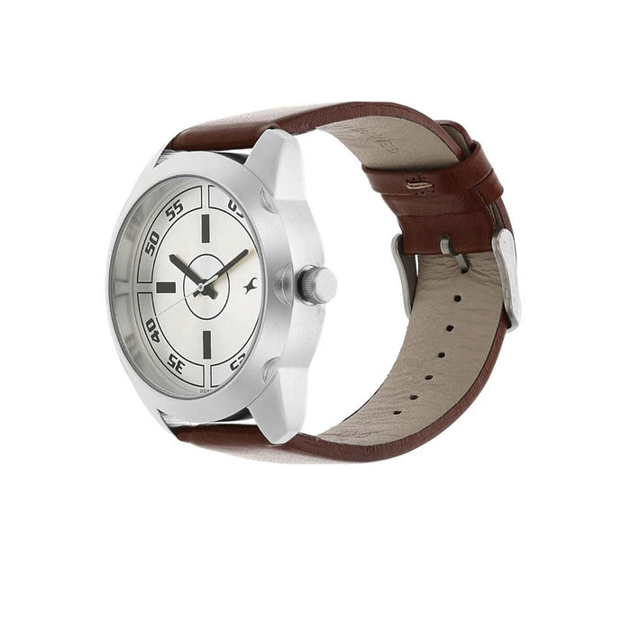 Fastrack Men's Quartz Watch with Analog Display and Leather Bracelet 3123SL02