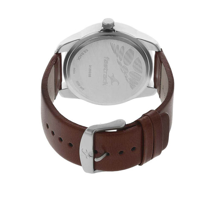 Fastrack Men's Quartz Watch with Analog Display and Leather Bracelet 3123SL02