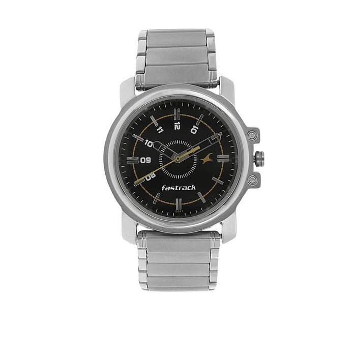 Fastrack Men's Quartz Watch with Analog Display and Stainless Steel Bracelet 3039SM02