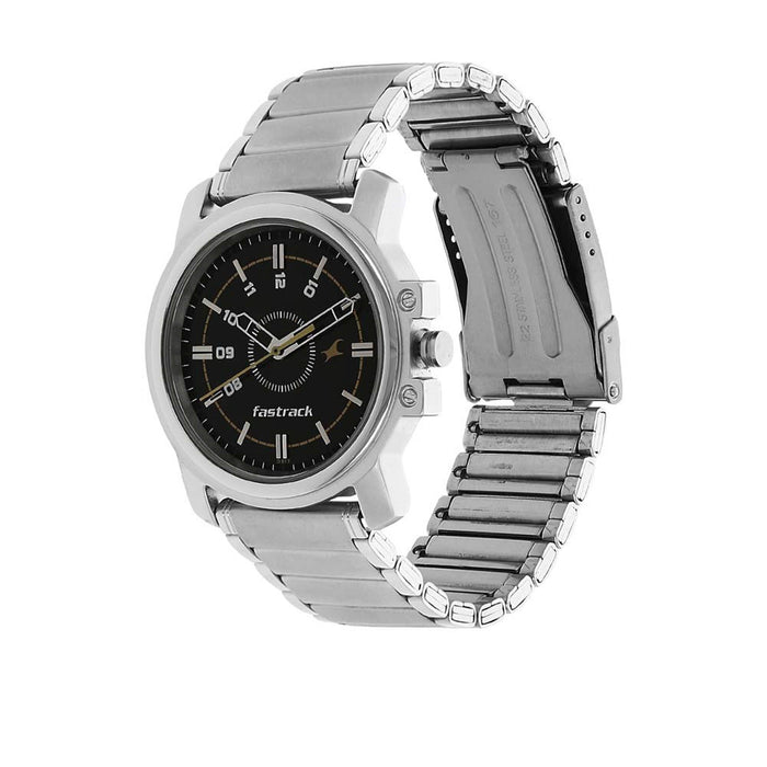 Fastrack Men's Quartz Watch with Analog Display and Stainless Steel Bracelet 3039SM02