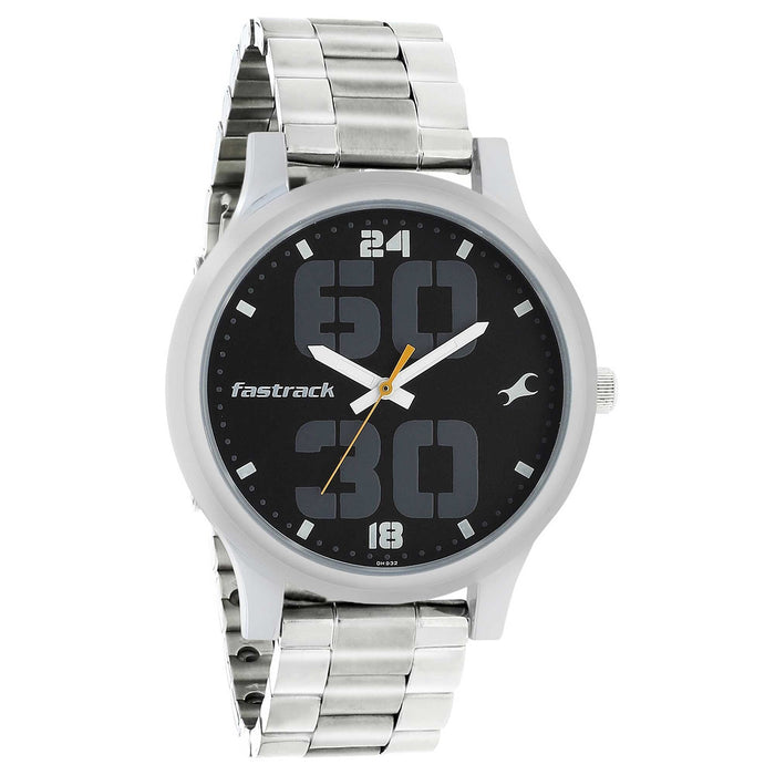 Fastrack NM38051SM07/NN38051SM07 Men's Bold Analog Black Dial Watch