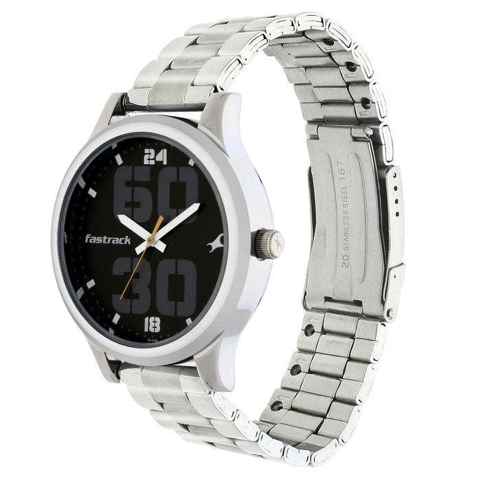 Fastrack NM38051SM07/NN38051SM07 Men's Bold Analog Black Dial Watch