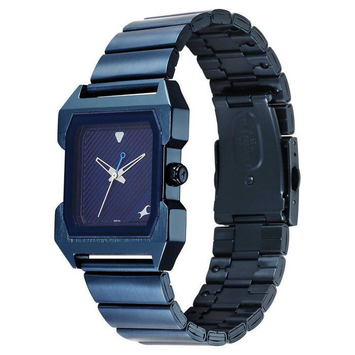 Fastrack Pulse Quartz Analog Blue Dial With Blue Stainless steel Strap Watch for Guys
