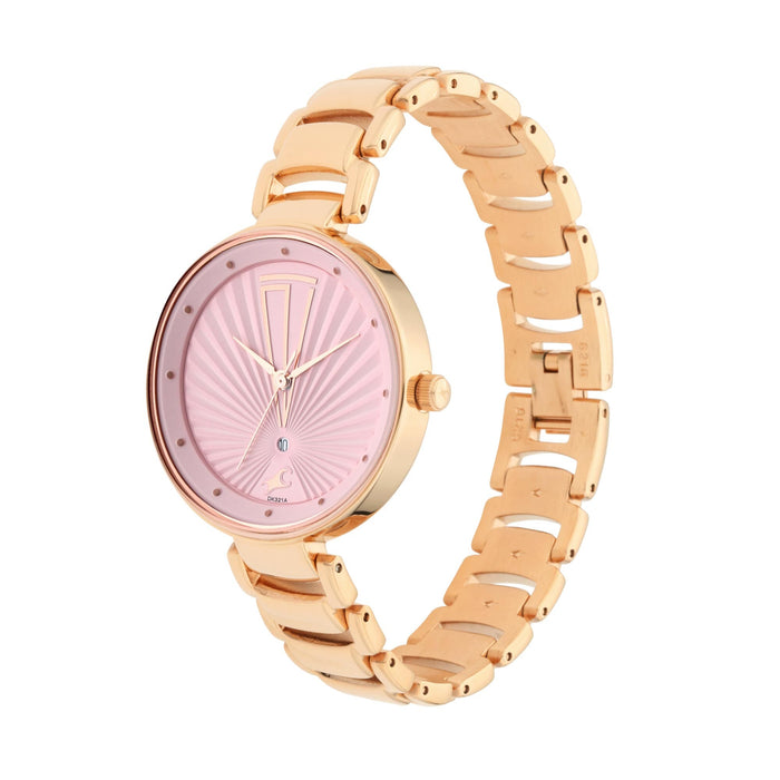 Fastrack Ruffles Analog Pink Dial Women's Watch-6216WM01/NP6216WM01, Pink