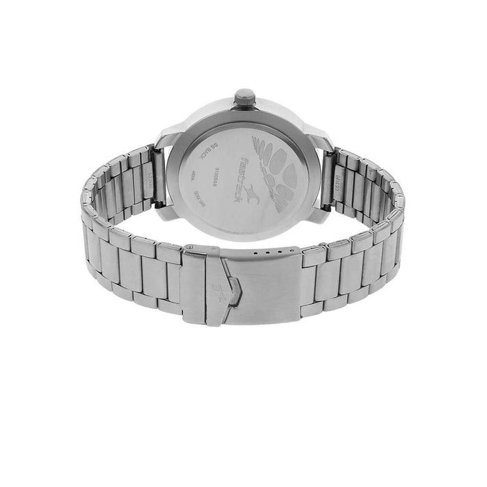 Fastrack Silver Dial Analog Watch For Men -NR3120SM01, Silver Silver, Classic