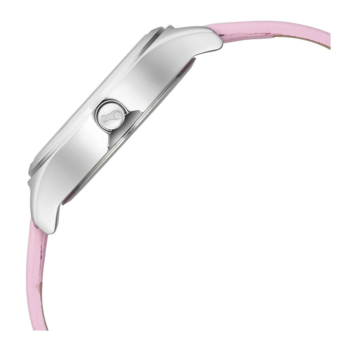 Fastrack Stunners Silver Dial Leather Strap Watch for Girls 6152SL08