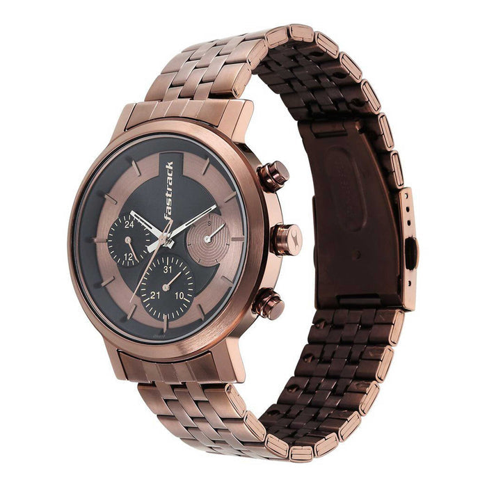 Fastrack Tick Tock Brown Dial Watch for Guys
