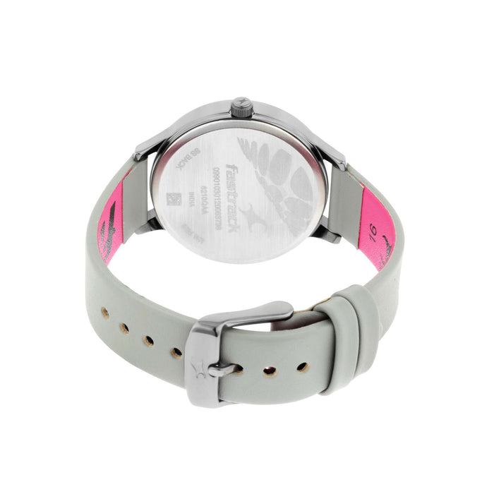Fastrack White Dial Analog Watch For Women -NR6210QL01, Grey, Analog Watch