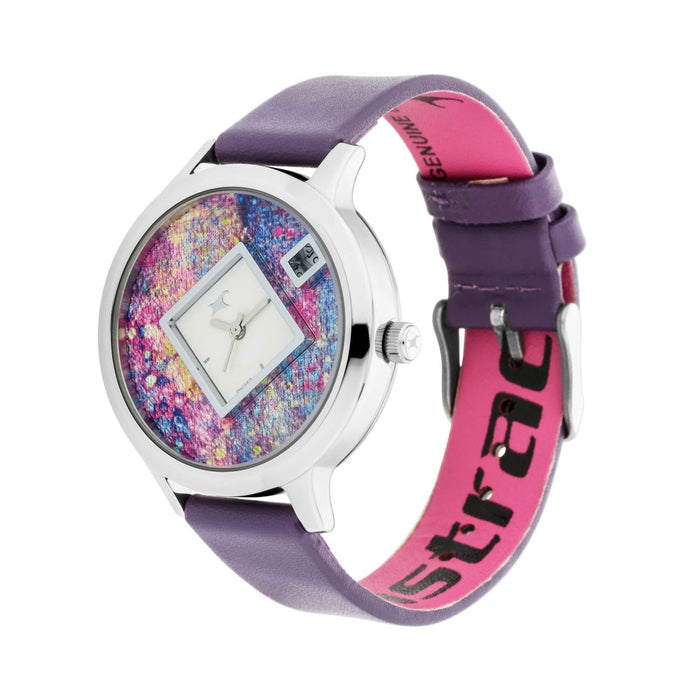 Fastrack x Ananya Panday-Fit Out Analog Multicolor Dial Women's Watch-NN6210SL02, Purple, strap