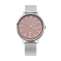 Fastrack x Ananya Panday Ruffles - Pink Dial Analog Watch with Day & Date Function 6207SM01, Silver, bracelet