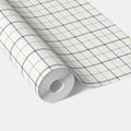 Windowpane Checkered/ Plaid Traditional Wallpaper (Navy Blue/ White/ Taupe)