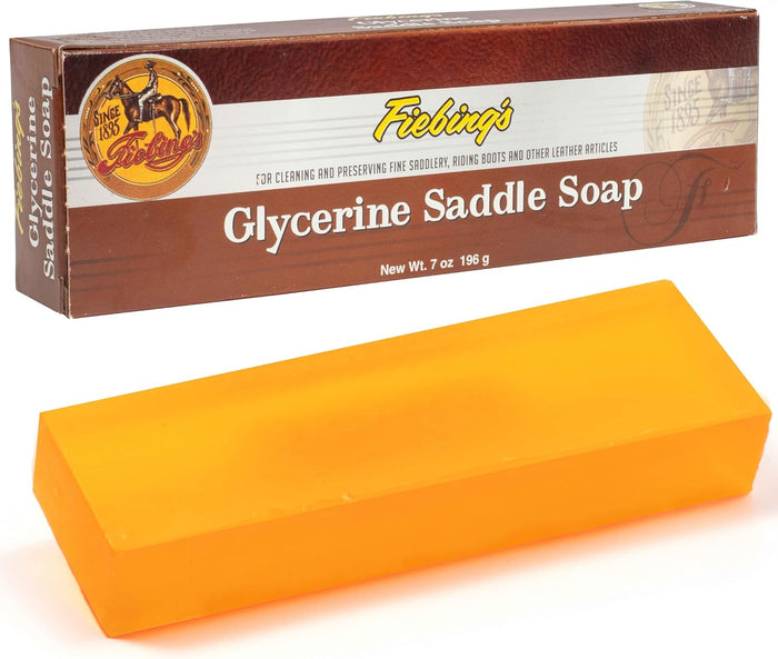Fiebing's Glycerine Saddle Soap Bar 7 oz. Clean & Preserve Leather, Satin Finish