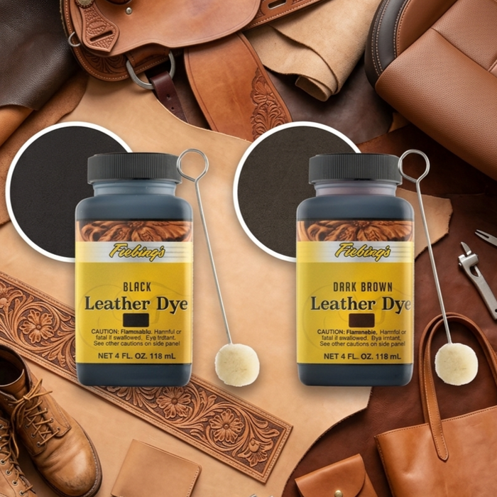 Fiebings Leather Dye Black/Brown With Applicator 4 oz.