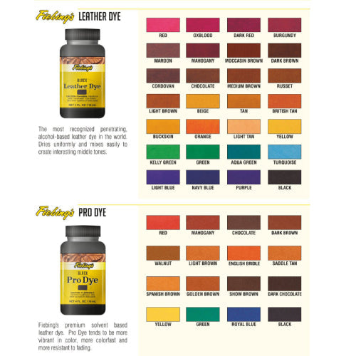 Fiebings Leather Dye Black/Brown With Applicator 4 oz.