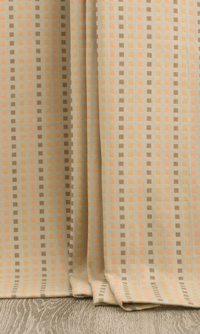 Cotton Pinch Pleat, Rod Pocket, Eyelet Curtains (Beige/ Grey)